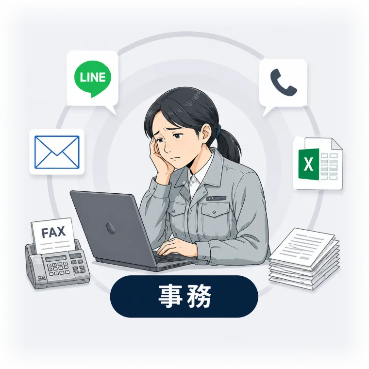 パソコンで集計作業をする事務担当者